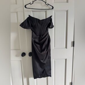House of CB Strapless Black Corset Dress XS